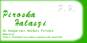 piroska halaszi business card