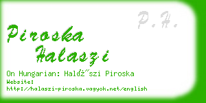 piroska halaszi business card